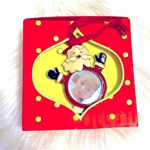 NWT Festive Christmas Tree Santa Photo Frame Ornament